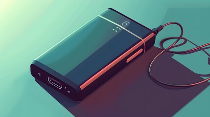 Simple vector art of portable charger