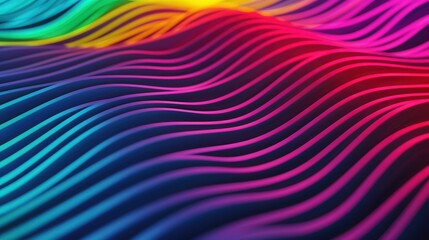 Wall Mural - vibrant 3d sound wave patterns, an immersive display of colorful, abstract sound waves, creating a d