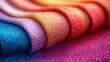 © Teerasak - Textured close-up of fabric fibers in a gradient of colors, positioned from a macro perspective to highlight the weave and details