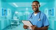© Rizka - Confident Doctor Holding Clipboard in Hospital
