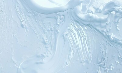 Wall Mural - abstract light blue liquid swirls on white background.