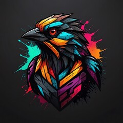 Poster - Colorful Geometric Bird Illustration