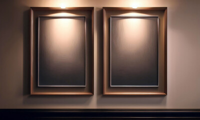 two frames on wall