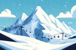 © Suryadil - Snowy Mountain Landscape with Cable Cars Illustration