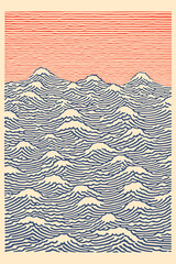 Wall Mural - wave pattern print. wall art. modern art. created with generative ai technology