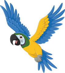 Wall Mural - illustration of cartoon parrot bird flying