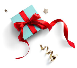 Wall Mural - christmas gift box design elements with real soft transparent shadow. christmas design elements; red