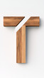 © Vertigo Images - Wooden letter T,  crafted from natural wood with a white accent.