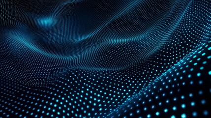 image featuring a futuristic technology pattern with glowing blue polygonal shapes, representing big data and advanced digital networks