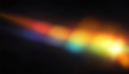 Wall Mural - colorful warm rainbow blur light leaks on black background with dust texture