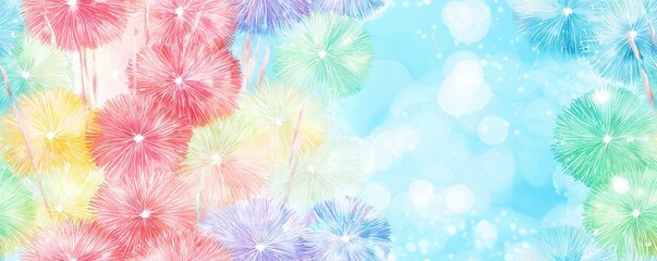 Sticker - Abstract Watercolor Dandelion Background.