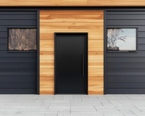 High-tech barber shop exterior with touchless doors, sleek glass panels, and digital signage, Barber Shop, High-Tech Innovation