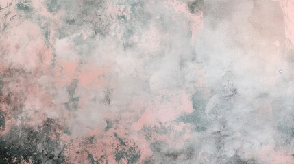 Wall Mural - Soft grunge background with a mottled texture in pastel pink and muted grey, giving a worn, distressed look.
