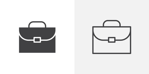 Poster - Briefcase icon vector icon set in black and white color.