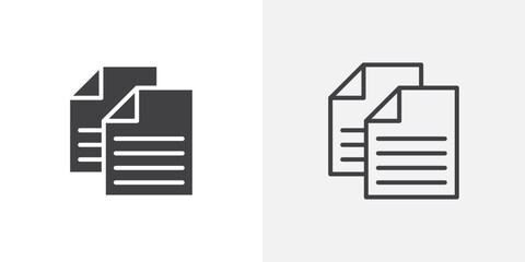 Poster - Duplicate icon vector icon set in black and white color.