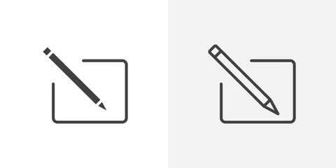Poster - Edit button icon vector icon set in black and white color.