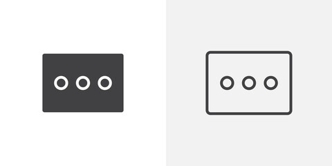 Poster - More icon vector icon set in black and white color.