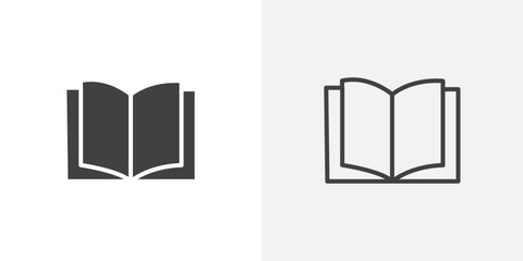 Poster - Open Book icon vector icon set in black and white color.
