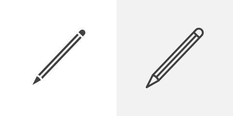 Poster - Pencil icon vector icon set in black and white color.