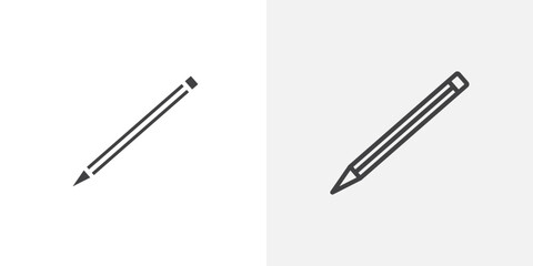 Poster - Pencil icon vector icon set in black and white color.