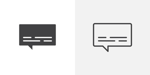 Poster - Subtitles icon vector icon set in black and white color.