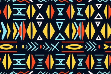 Wall Mural - Seamless ethnic aztec geometric seamless traditional tribal pattern. Background for fabric, wallpaper, card template, wrapping paper, carpet, textile, cover