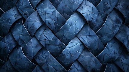 Abstract blue braided leather texture background