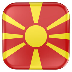 Wall Mural - North Macedonia square flag icon with transparent background