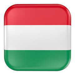 Wall Mural - Hungary square flag icon with transparent background