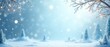 © Pink Zebra - Magical winter landscape with fluffy snow-covered fir trees and sparkling snowflakes against the blue sky for a poster or banner