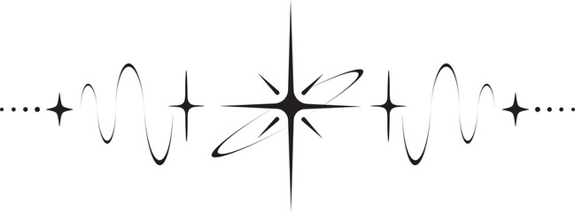 Wall Mural - celestial border. magic frame with mystic stars. divider spiritual line with fantasy elements. astro