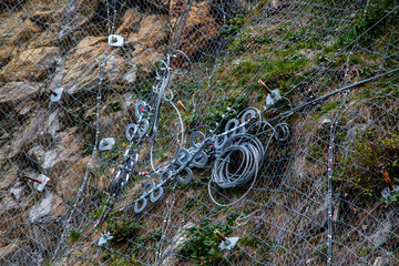 Canvas Print - Safety net on the Transfagarasan road in Romania