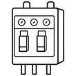 © design master - Electric circuit breaker panel line art vector