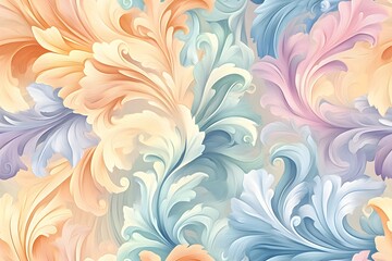 Poster - Floral swirl pattern 