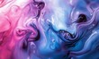 © pham - Vibrant pink and blue colors mix and swirl together, creating an abstract and eye-catching visual effect with smooth fluid patterns
