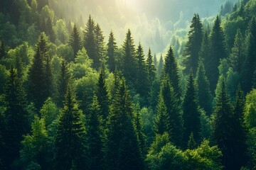 Lush green forest scenery