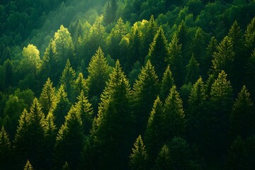 Lush green forest canopy 