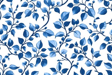 Blue floral pattern on a white background