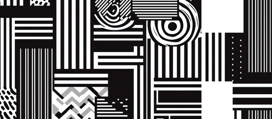 Sticker - Abstract Black and White Geometric Pattern