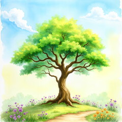 Watercolor tree