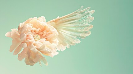 Canvas Print -   A close-up of a flower with water droplets on its petals and wings