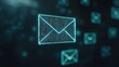© JK_kyoto - Digital envelope icon with glowing effect on a dark background representing email communication.