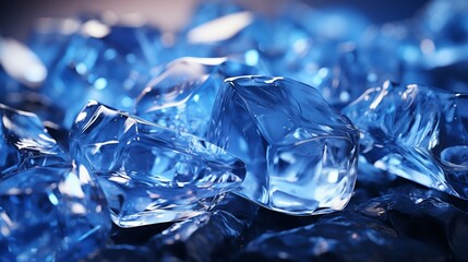 Wall Mural - glistening crystal blue ice frozen in an abstract futuristic 3d texture isolated on a transparent background