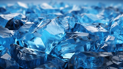 Wall Mural - glistening crystal blue ice frozen in an abstract futuristic 3d texture isolated on a transparent background