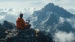 © Johannes - man with laptop on mountain