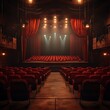 © Indronath - Theater stage with dramatic lighting and empty spotlight on curtains image