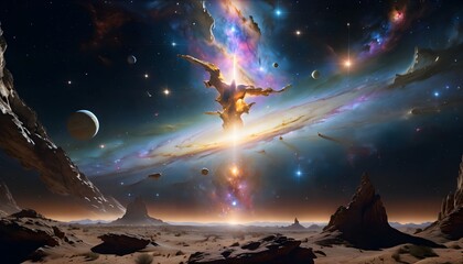 Wall Mural - Celestial Gateway on Alien Desert
