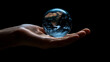 © Your Hand Please - Earth floating gracefully above a hand, symbolizing humanity's responsibility to protect the planet. This visual encapsulates the delicate balance between nature and human impact