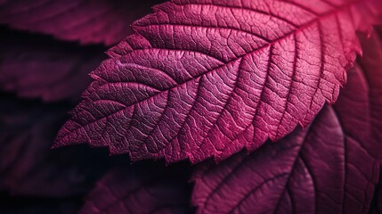 Sticker -   A zoomed-in view of a vibrant purple foliage with a bright red illumination emanating from the focal point, positioned to the left edge of the image