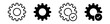 © icons gate - Gear icon set, gear with check mark icon tick symbol. black gear wheel icons collection. Cogwheel vector icon